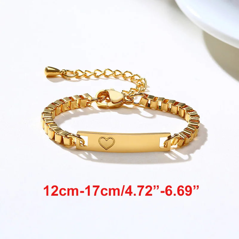 Name Customization Engrave Birth Date Bracelets,Personal Birthday Gift ,Stainless Steel Bracelet