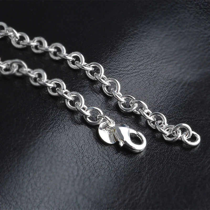 Aravant 925 Sterling Silver 6mm Link Chain Bracelet For Women Fashion Jewelry