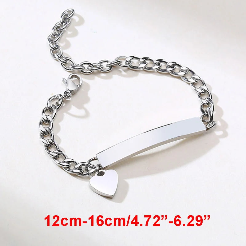 Name Customization Engrave Birth Date Bracelets,Personal Birthday Gift ,Stainless Steel Bracelet