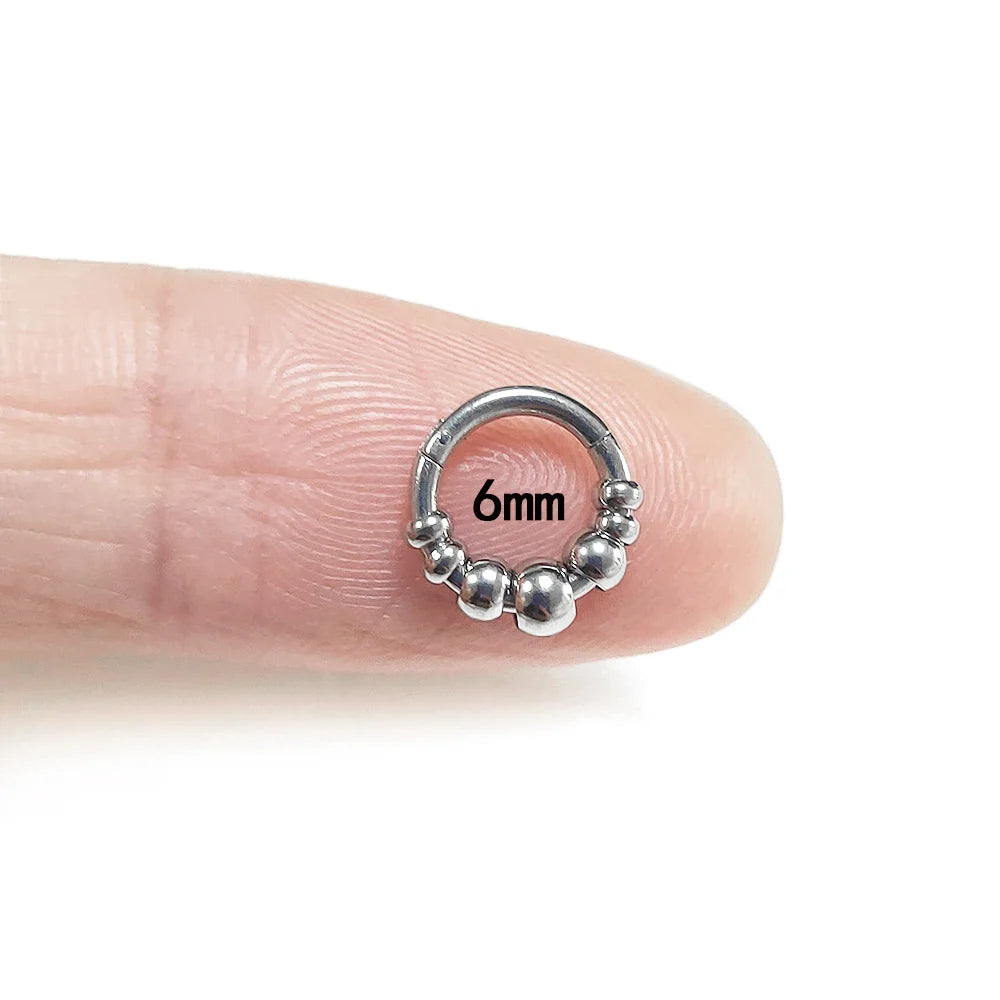 1pc 316L Surgical Steel  Septum Clicker Ear Cartilage Helix Tragus Faux Daith Earring Hoop Body  Piercing Jewelry Nose Ring