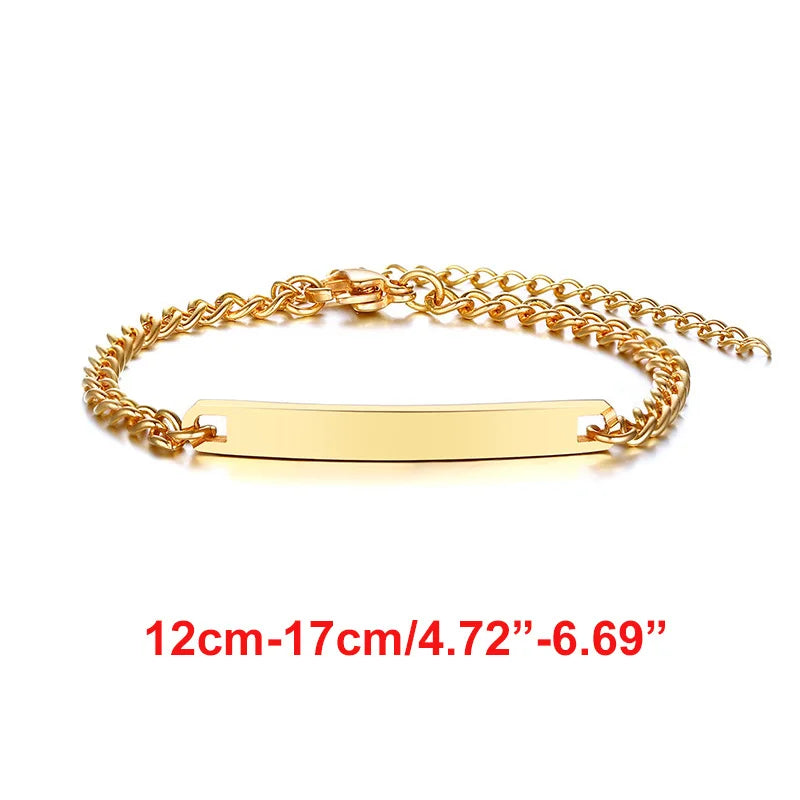 Name Customization Engrave Birth Date Bracelets,Personal Birthday Gift ,Stainless Steel Bracelet