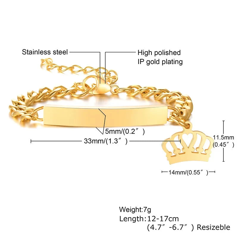 Name Customization Engrave Birth Date Bracelets,Personal Birthday Gift ,Stainless Steel Bracelet