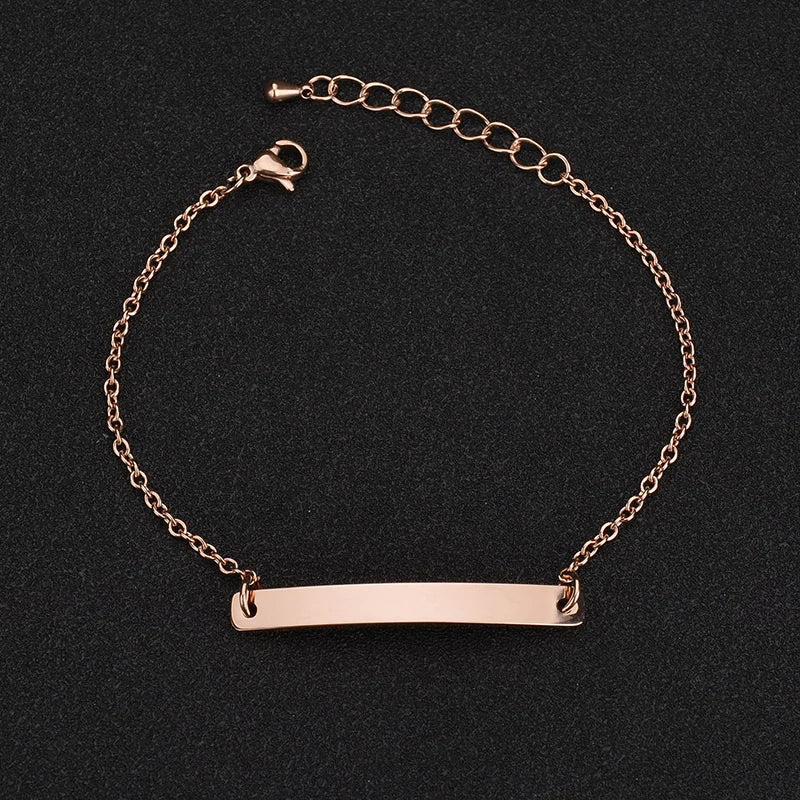 Nextvance Customized Engraving Nameplate Couple Bracelets on hand Stainless Steel Chain Bracelet  For Women Lovers  Jewelry Day