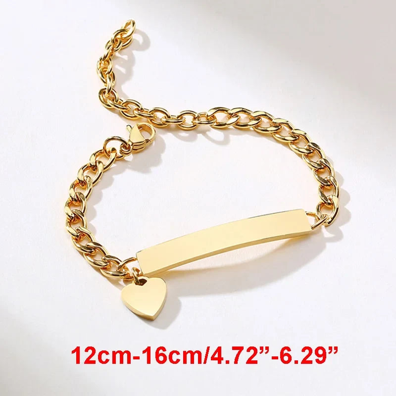 Name Customization Engrave Birth Date Bracelets,Personal Birthday Gift ,Stainless Steel Bracelet