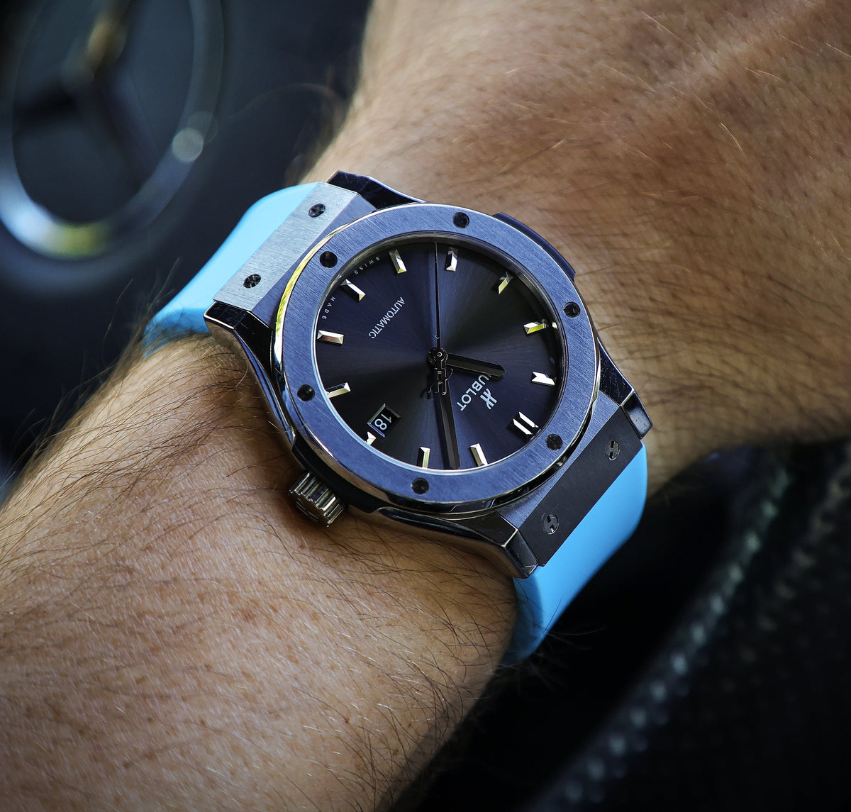 Miami Blue - Rubber Watch Strap For Hublot Classic Fusion 42mm
