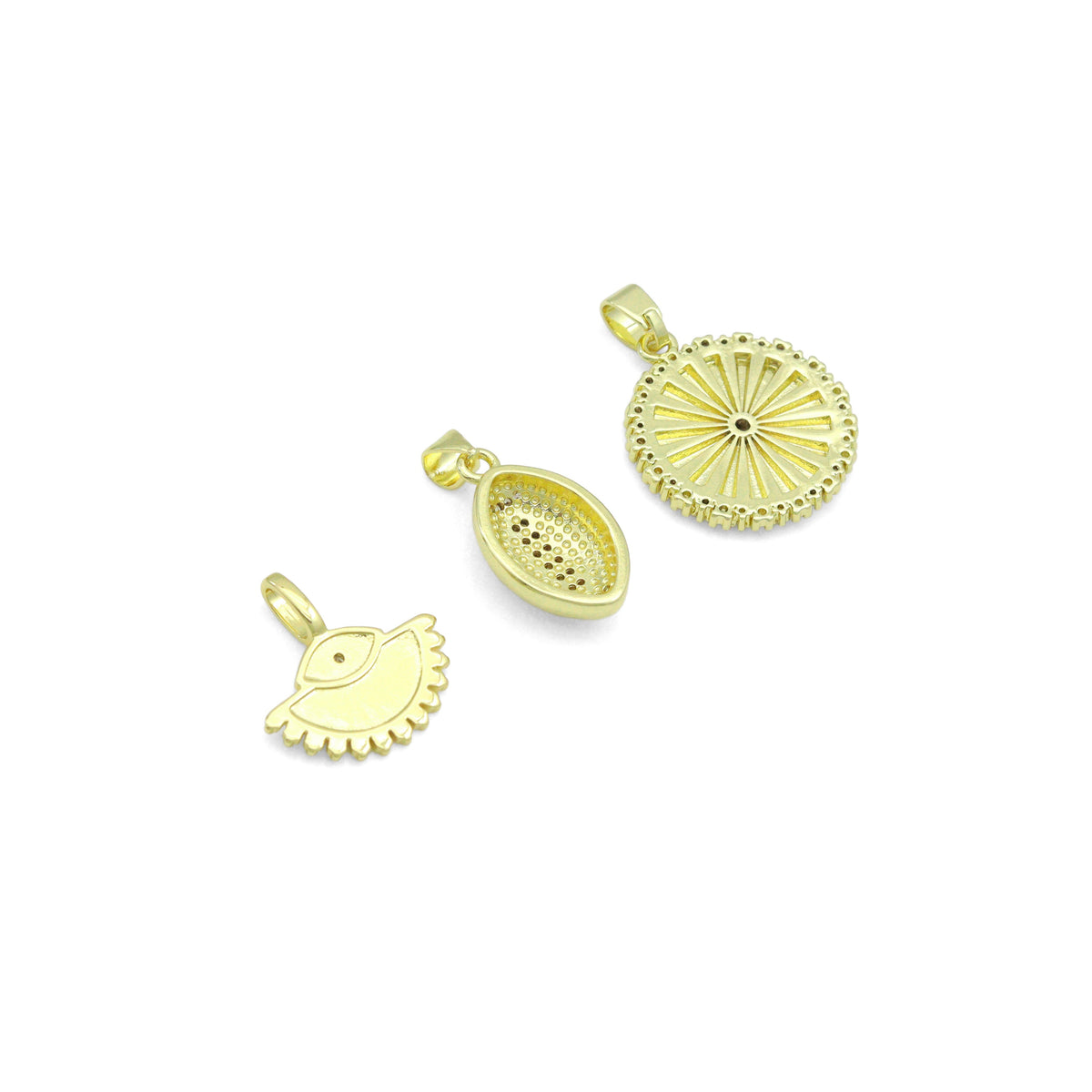 CZ Fan Evil eye, football, Radical Coin Pendant charm, Sku#LX929