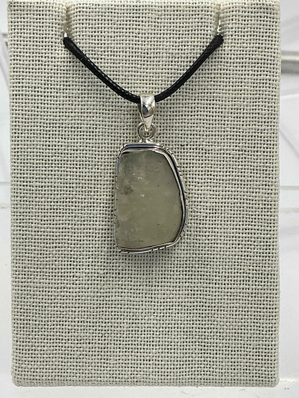 Sterling Silver Lined Bezel Libyan Desert Glass Pendant