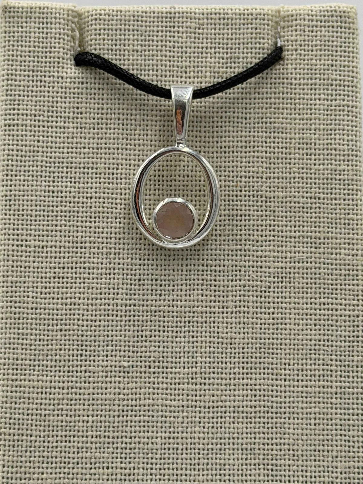 Sterling Silver Open Bubble Rose Quartz Pendant