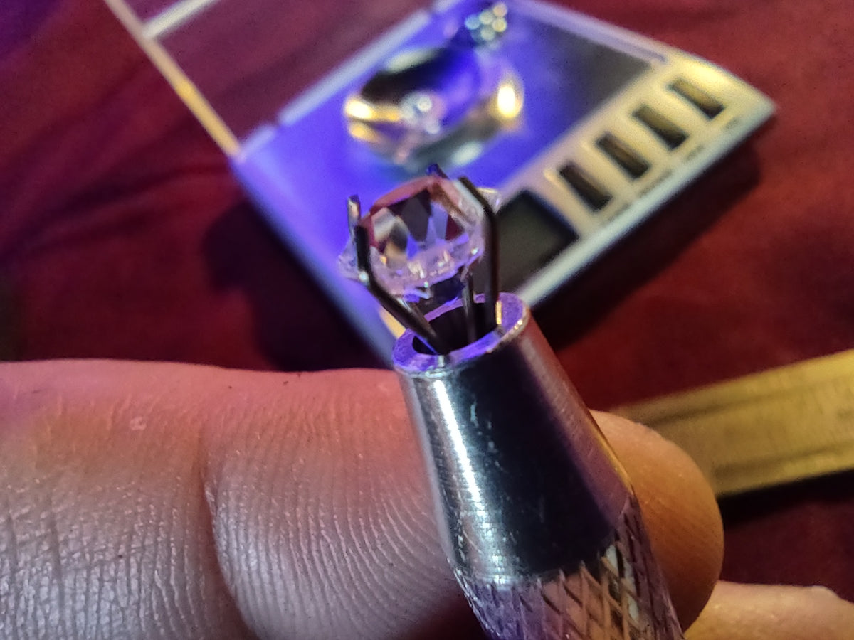 * Rare Certified Early Era Strass Gemstone .87 D IF Cushion Cut Diamond Simulant