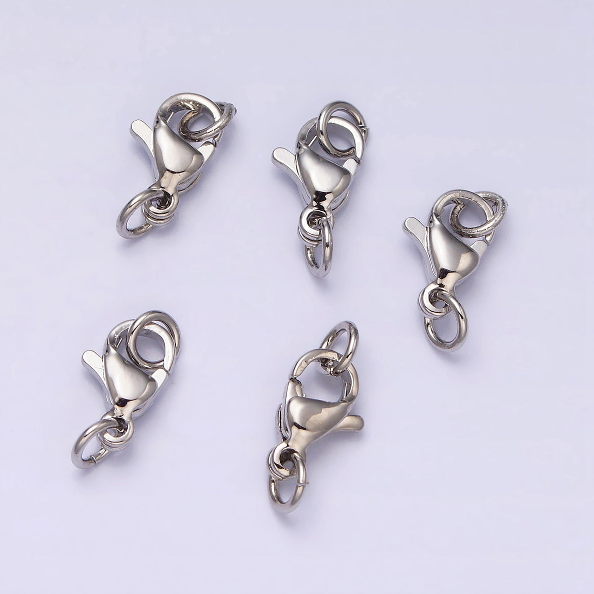 16K Stainless Steel 9mm Lobster Clasps Closure Jump Ring Jewelry Supply in Gold & Silver | Z-389 Z-390