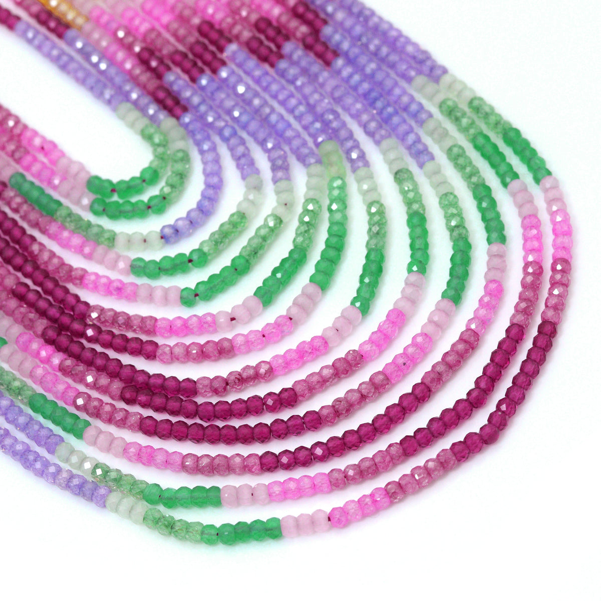 2x3mm Multicolor CZ with Cat's Eye Rondelle Faceted Beads, Sku#U2326
