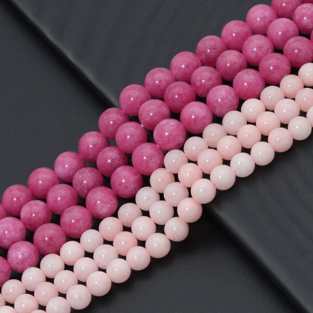 Natrual Rhodochrosite/Peach Jade, 6mm/8mm/10mm Round Smooth Jade, Dyed Jade, 15.5'' Full Strand, Sku#U996