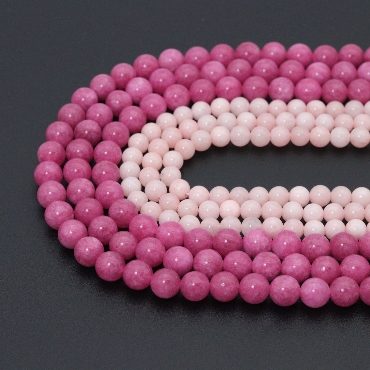 Natrual Rhodochrosite/Peach Jade, 6mm/8mm/10mm Round Smooth Jade, Dyed Jade, 15.5'' Full Strand, Sku#U996