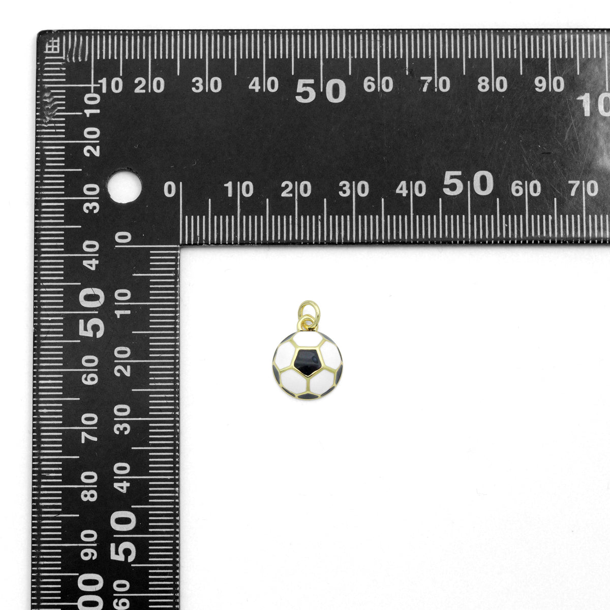 Black White Enamel Soccer Shape Pendant, sku#F1354