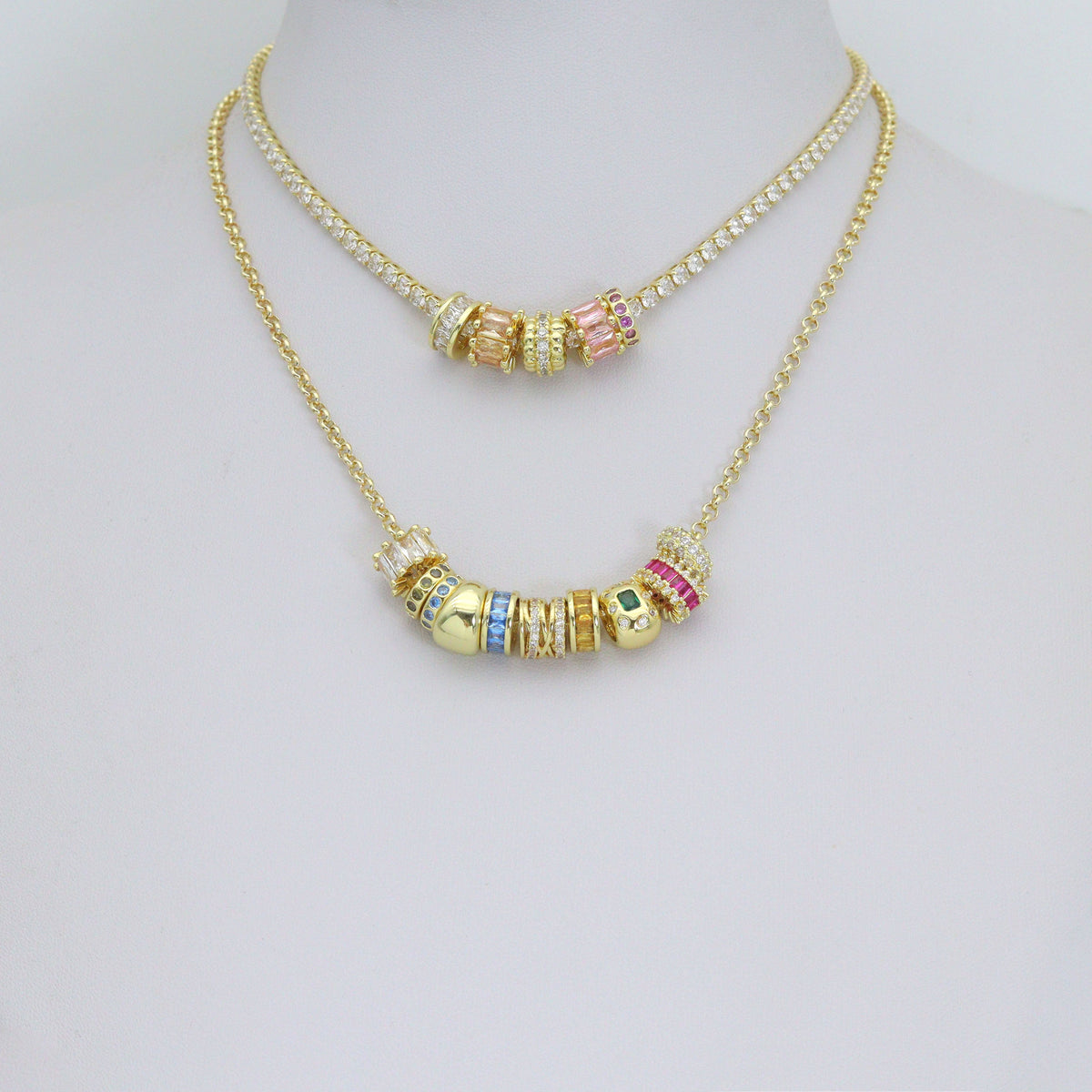 Birthstone Spacer,Spacer for Necklace, birthstone Charm Pendant, Sku#LX977