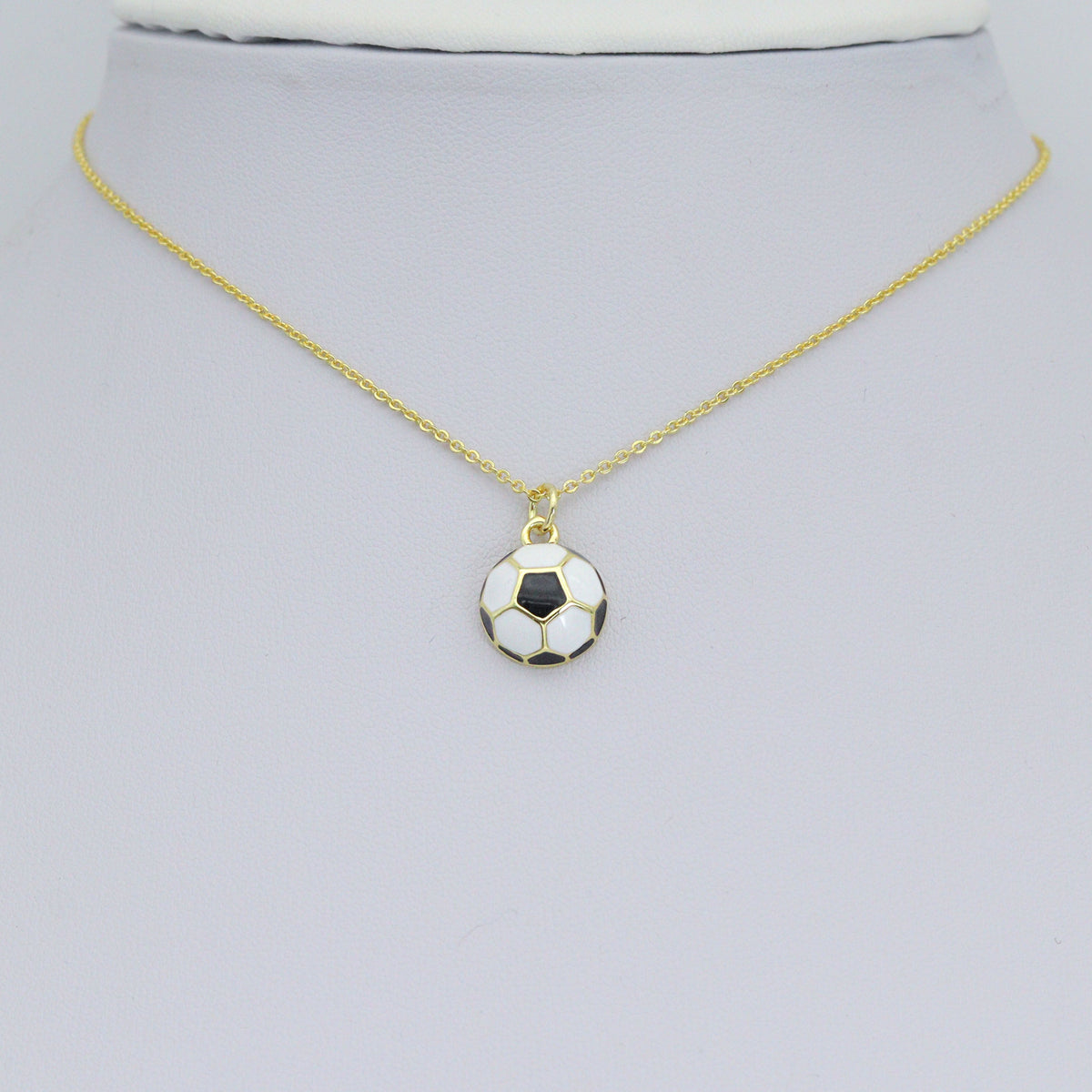 Black White Enamel Soccer Shape Pendant, sku#F1354
