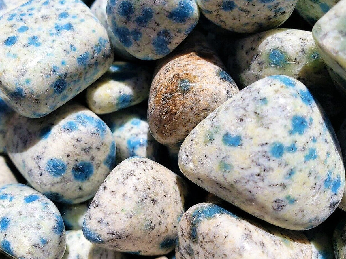 Afghanite K2 Mountain Tumbled Stone Blue & White