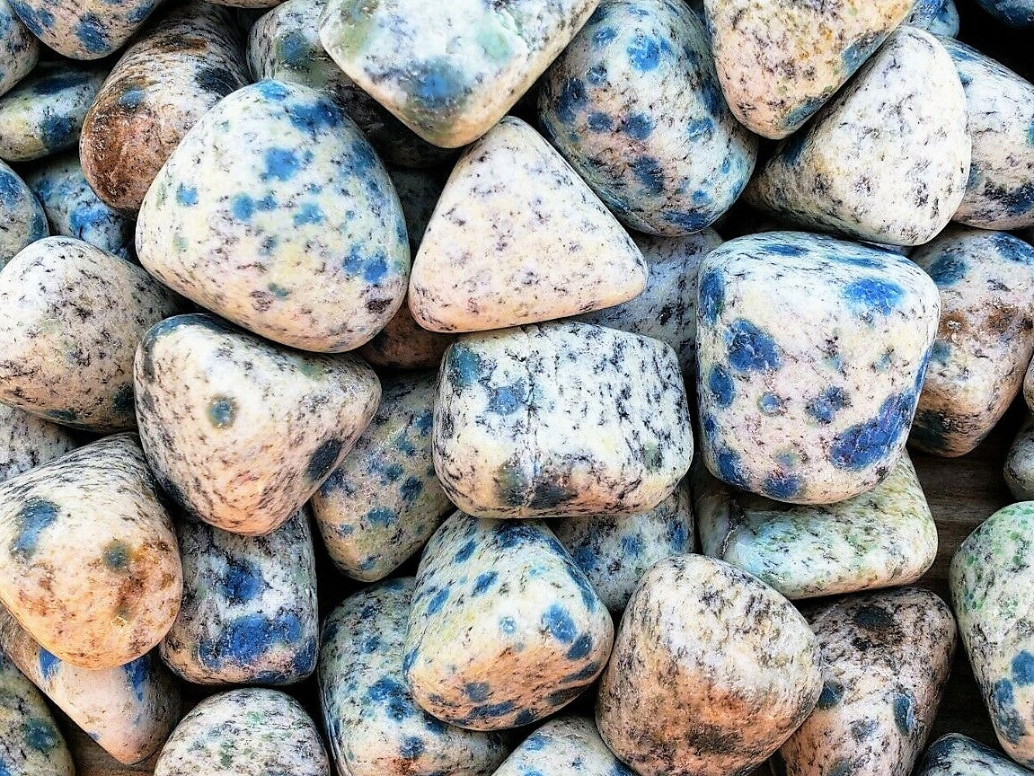 Afghanite K2 Mountain Tumbled Stone Blue & White