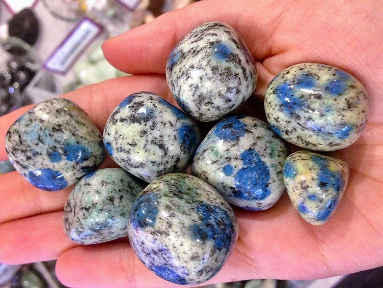 Afghanite K2 Mountain Tumbled Stone Blue & White