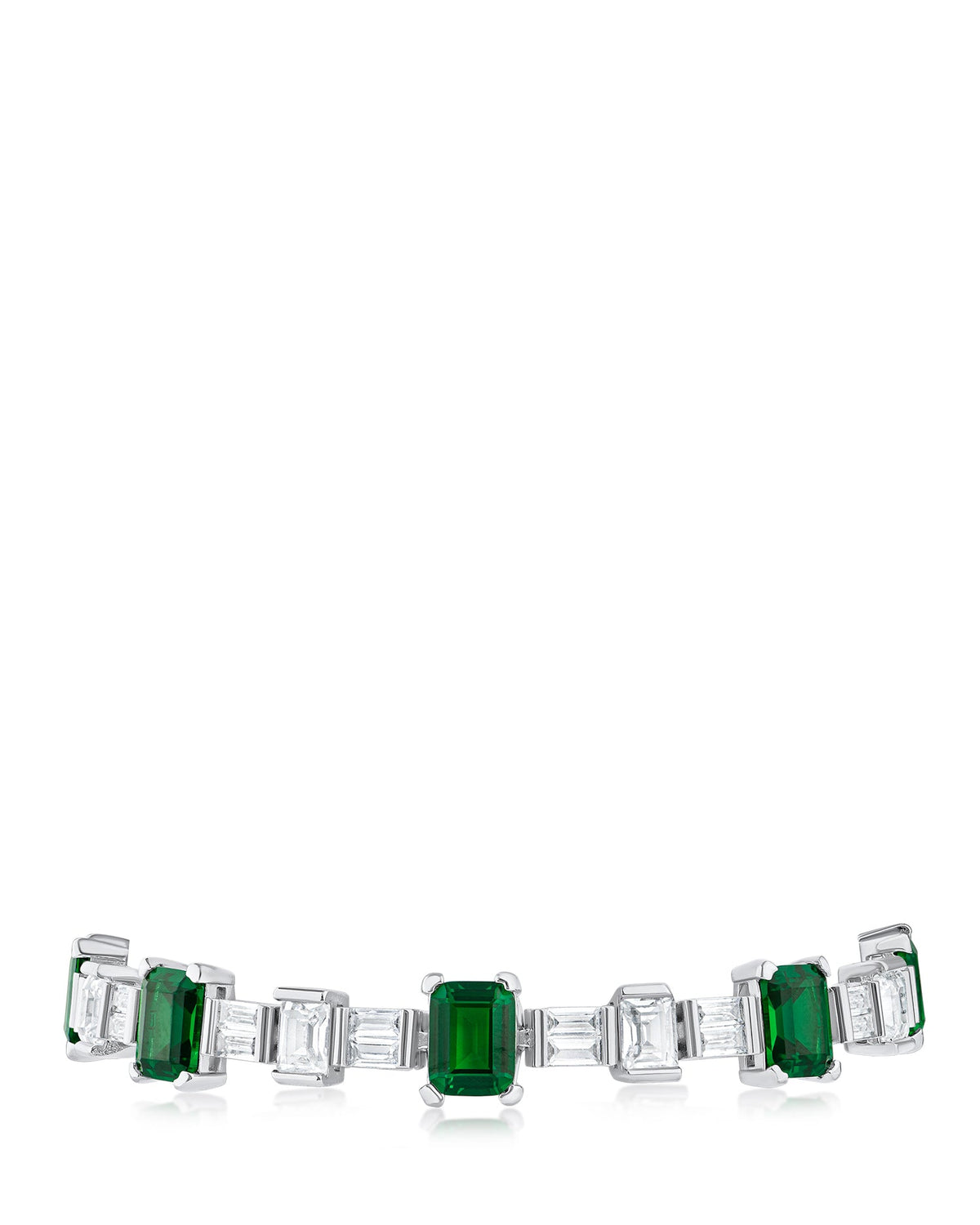Emerald and Baguette CZ Bracelet