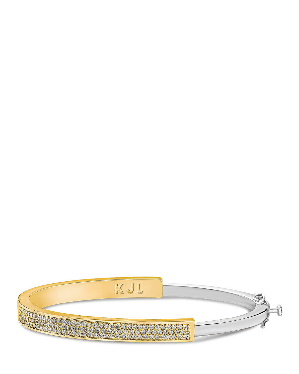 Pave CZ Half Wide Bangle