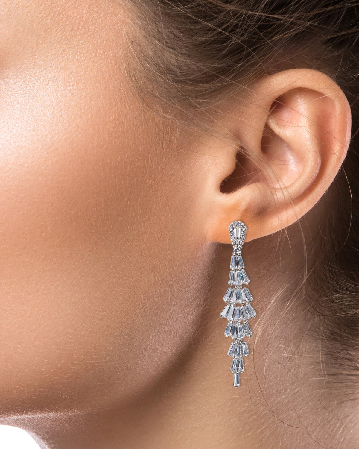 Tiered Baguette Drop Earrings