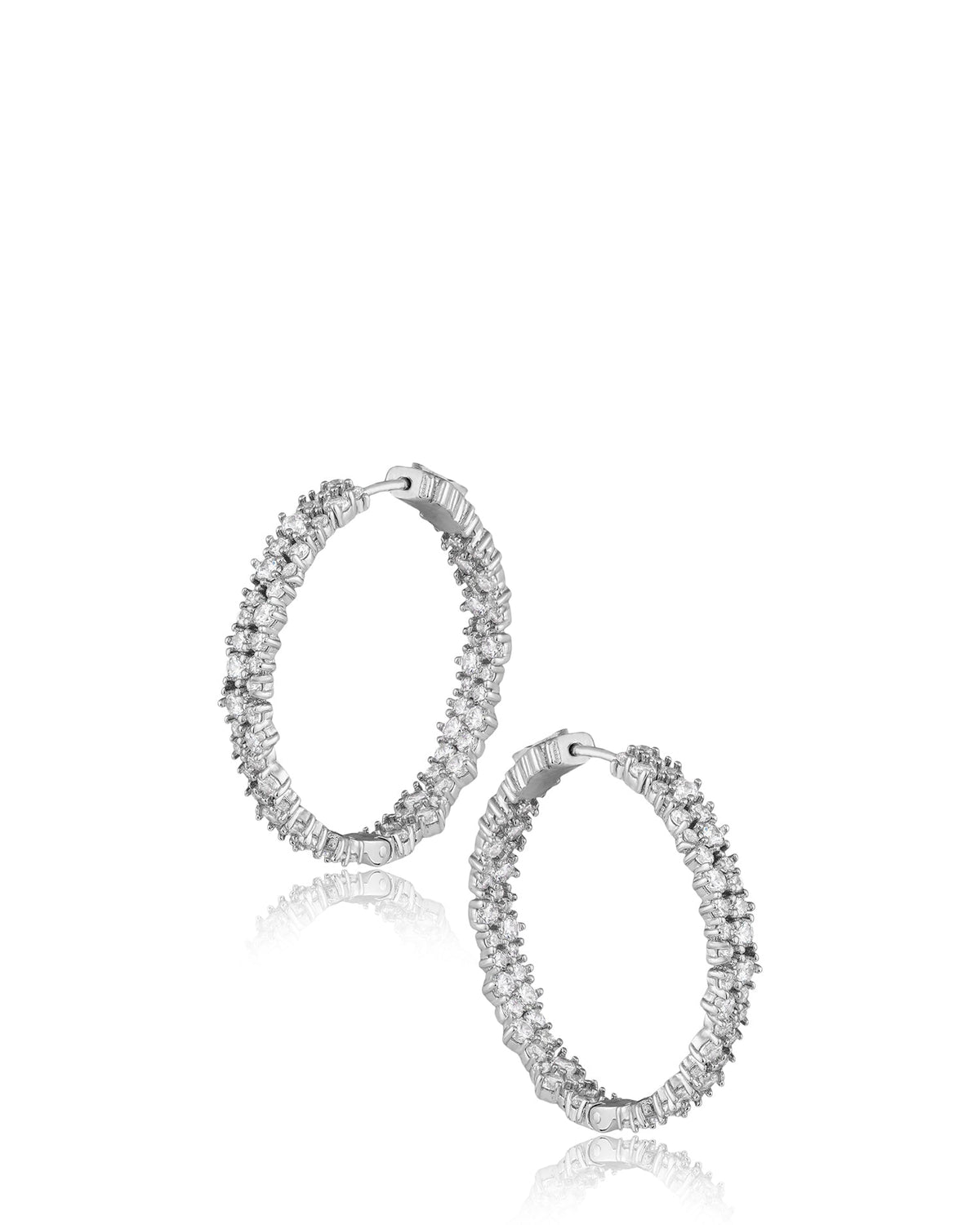 Round Cluster Hoop Earrings