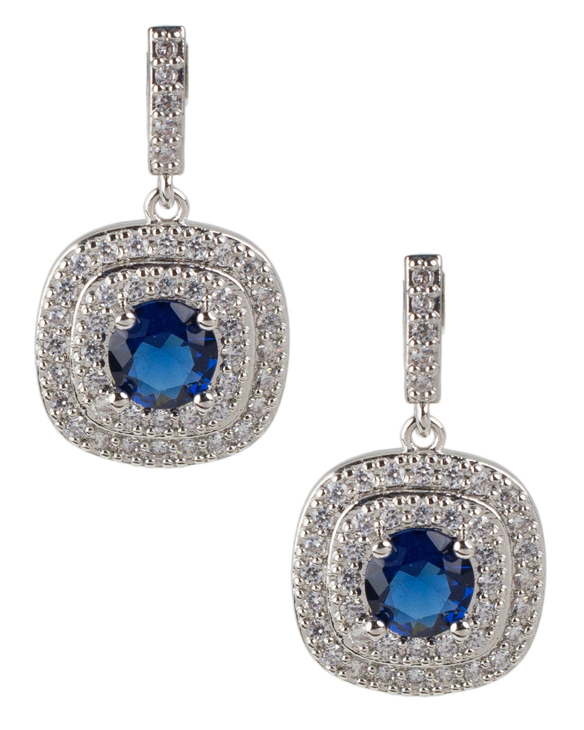 Double Halo Drop Earrings