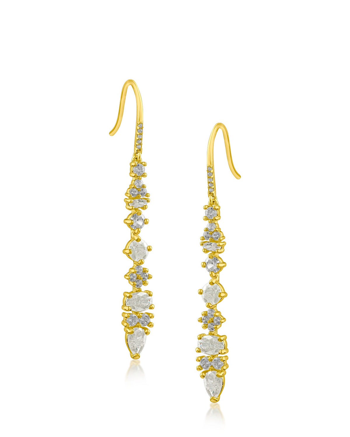 Multi Shape CZ Drop Earrings