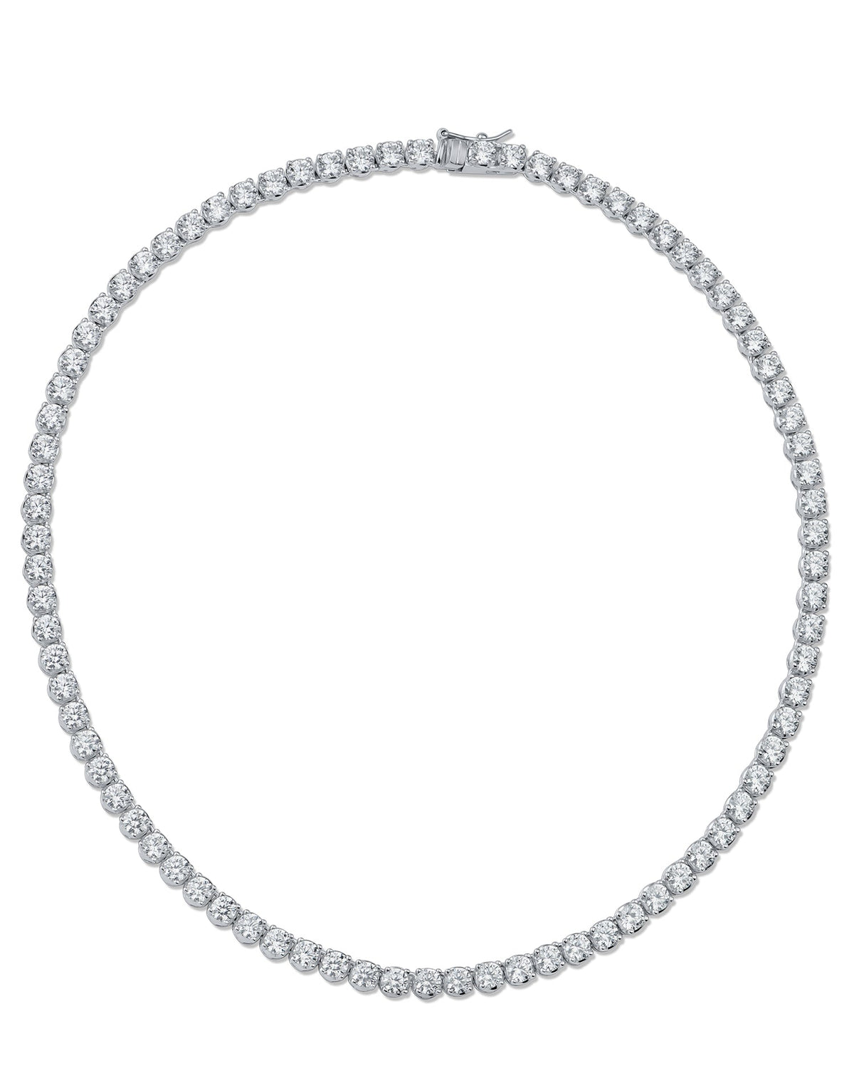 Round CZ Tennis Necklace