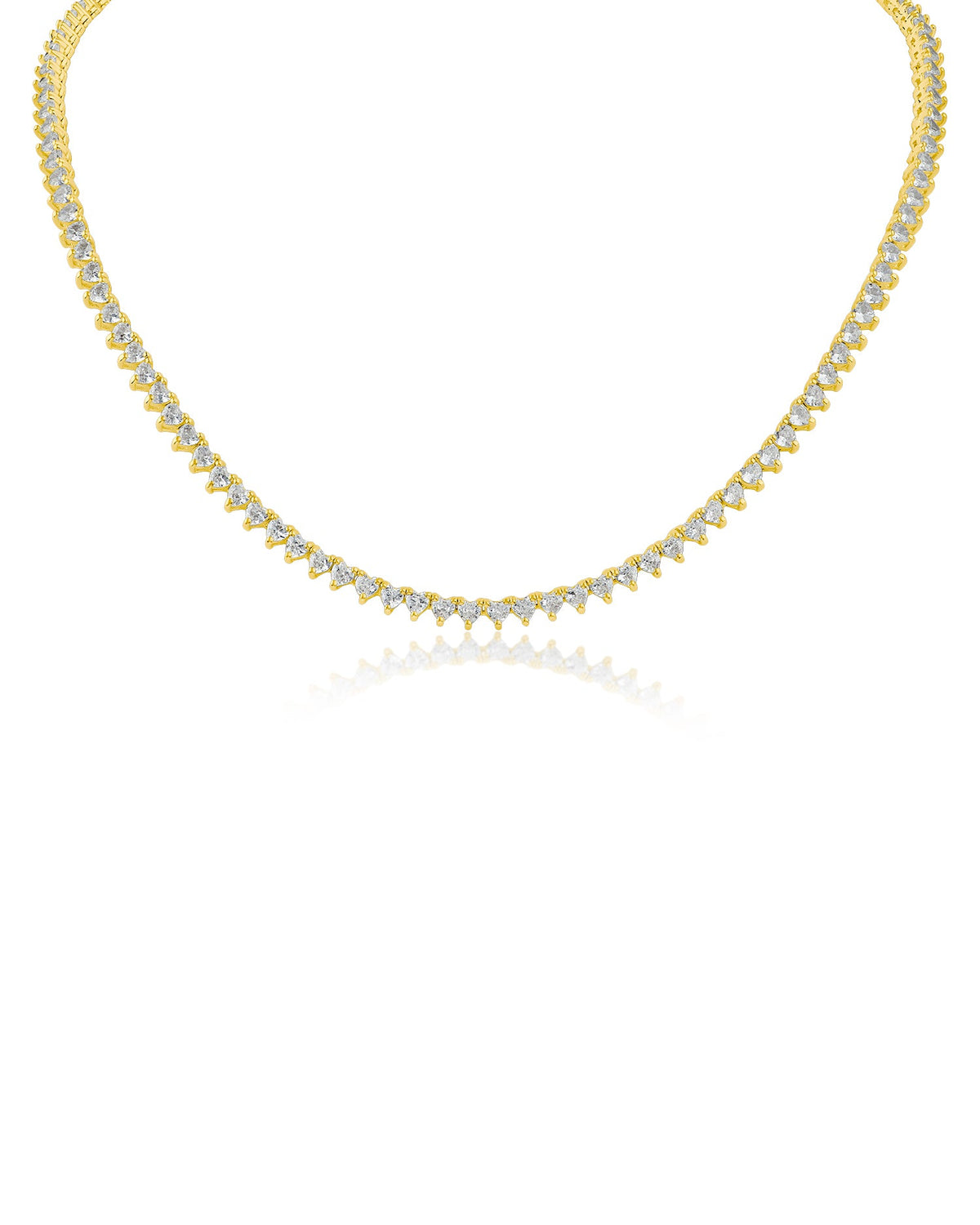Heart CZ Tennis Necklace