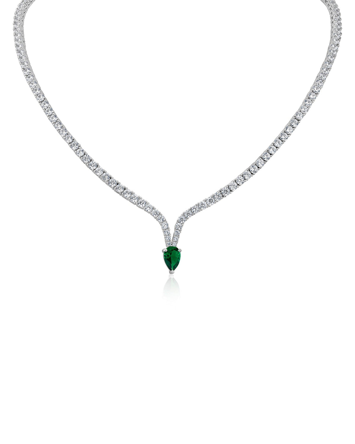 Pear CZ Drop Necklace