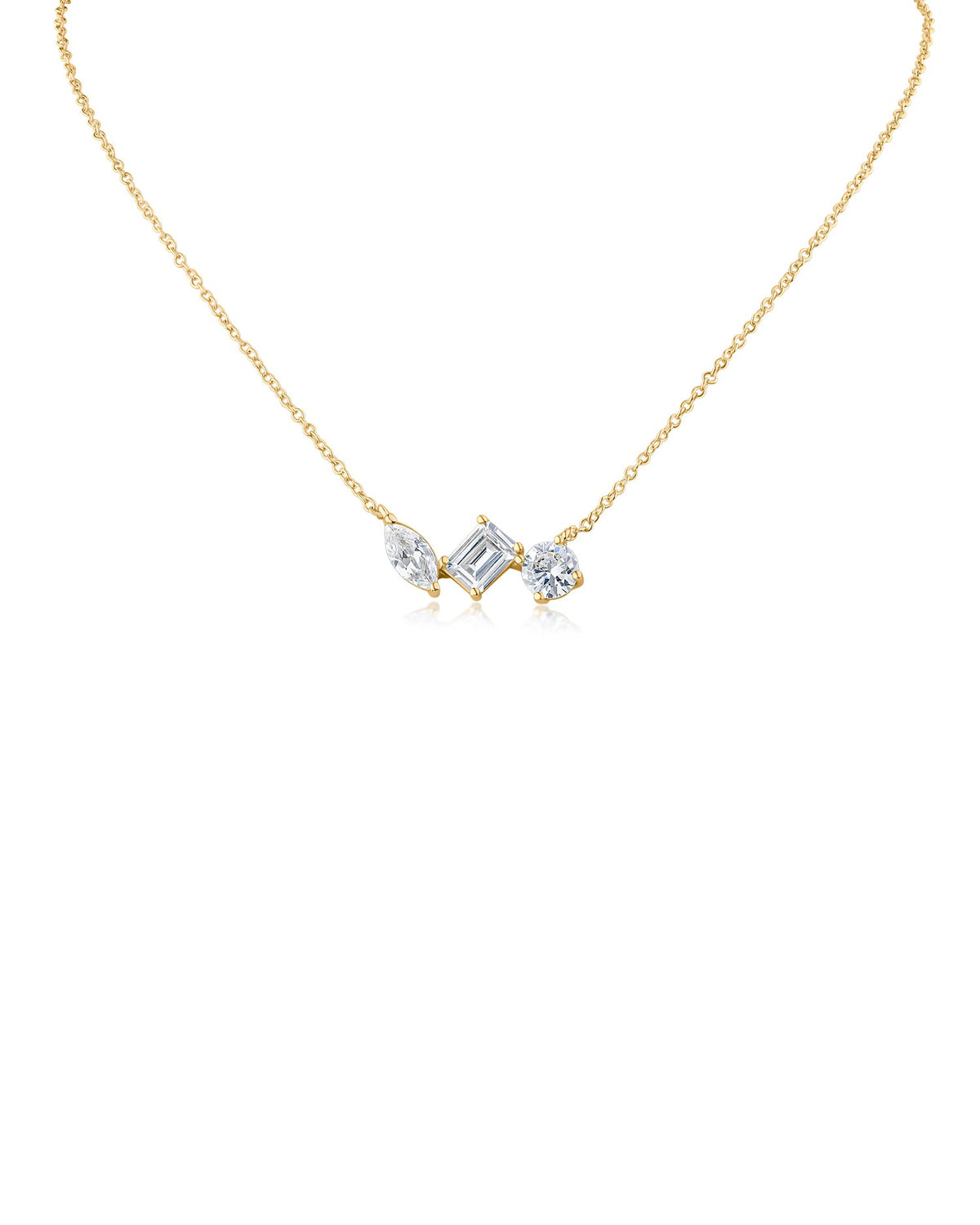 Multi Shape CZ Pendant Necklace