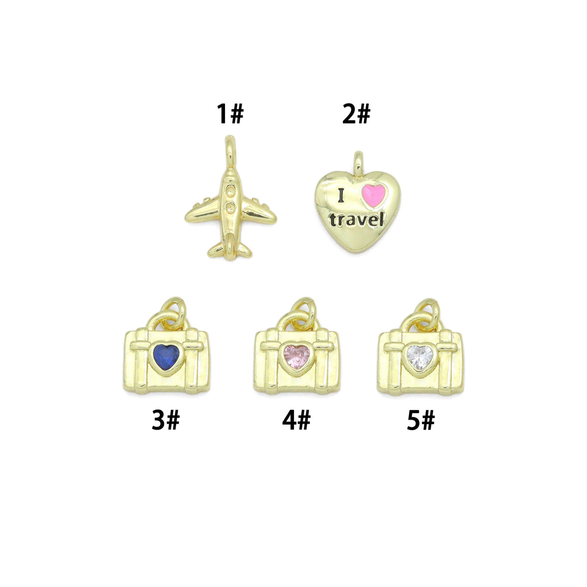 Air Plane I Love Travel Heart Camera Purse Charm Pendants,Sku#LD743