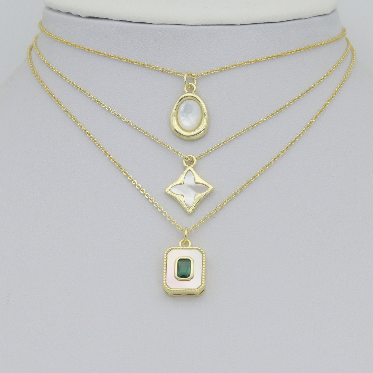 Abalone Mother of Pearl Gold Oval Rectangle Charm Pendant, Sku#LK1304