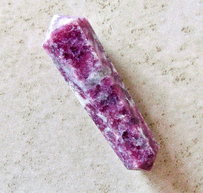 Lepidolite Obelisk Crystal Gem Double Terminated Healing Wand