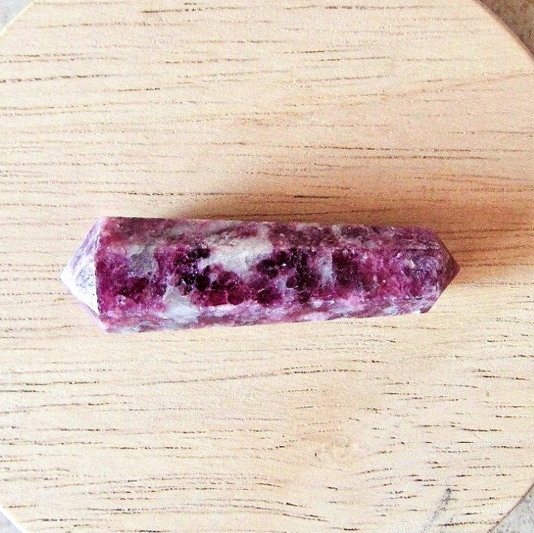 Lepidolite Obelisk Crystal Gem Double Terminated Healing Wand