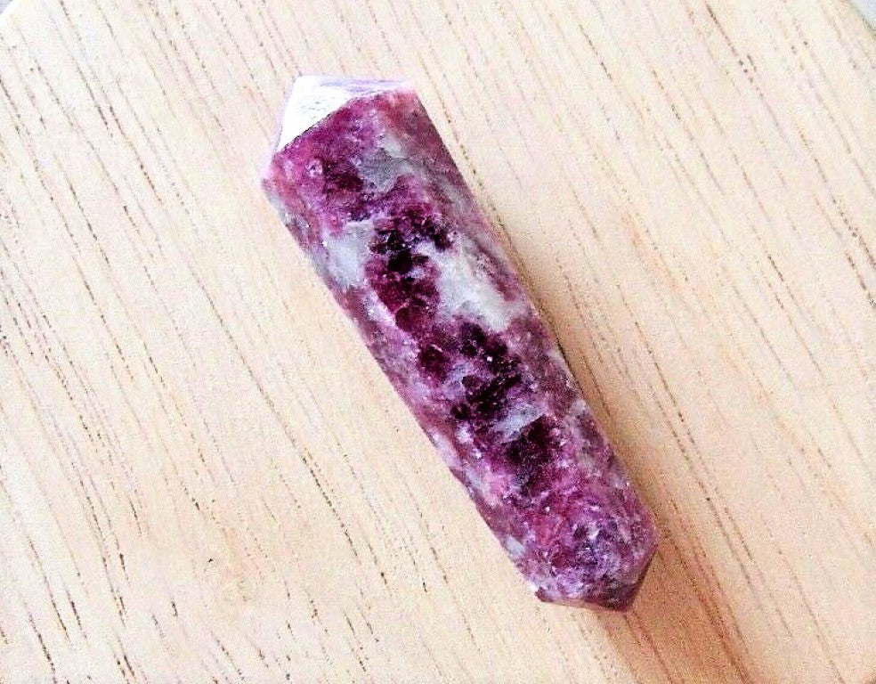 Lepidolite Obelisk Crystal Gem Double Terminated Healing Wand