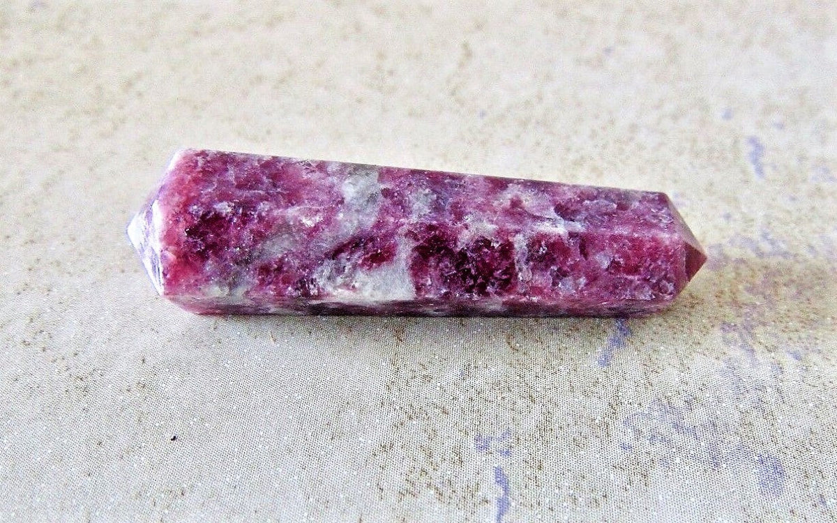Lepidolite Obelisk Crystal Gem Double Terminated Healing Wand