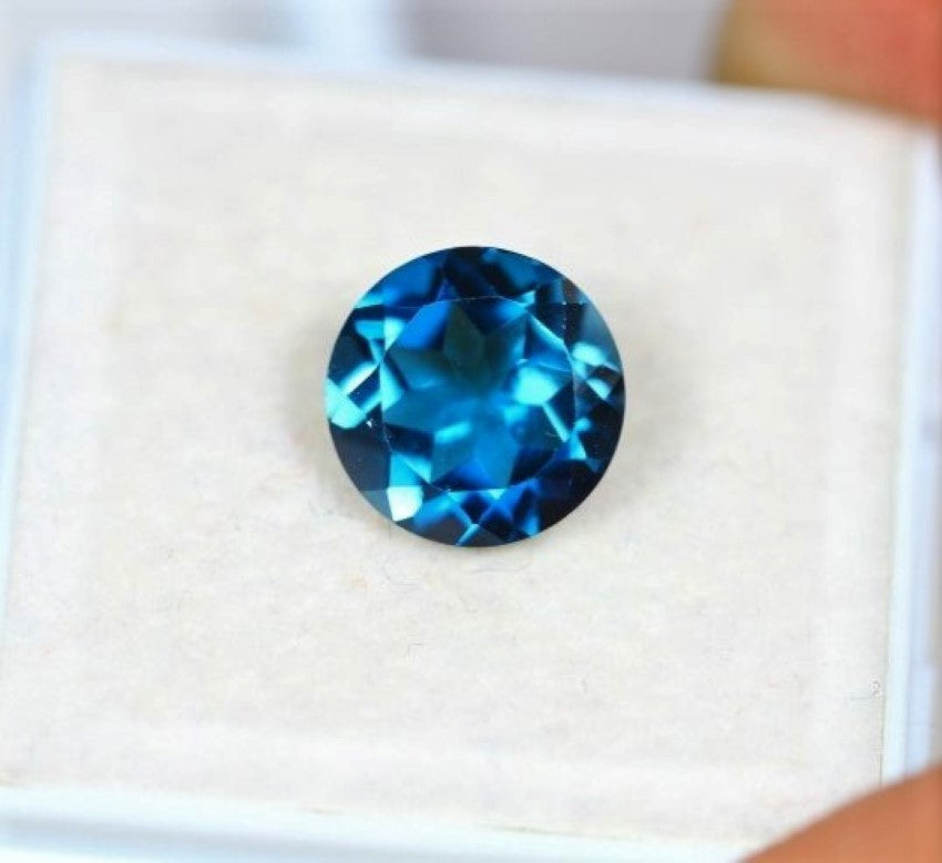London Blue Topaz Round Cut Natural Calibrated Brazilian