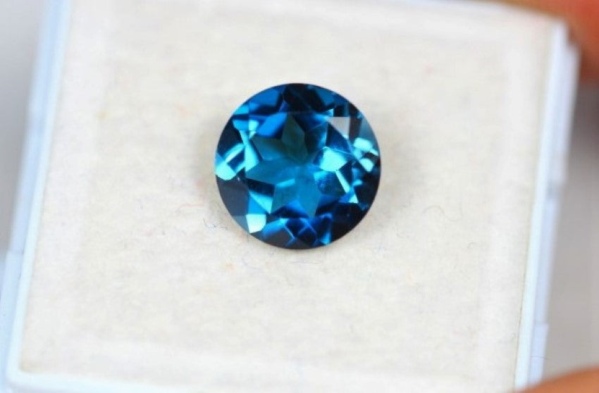 London Blue Topaz Round Cut Natural Calibrated Brazilian