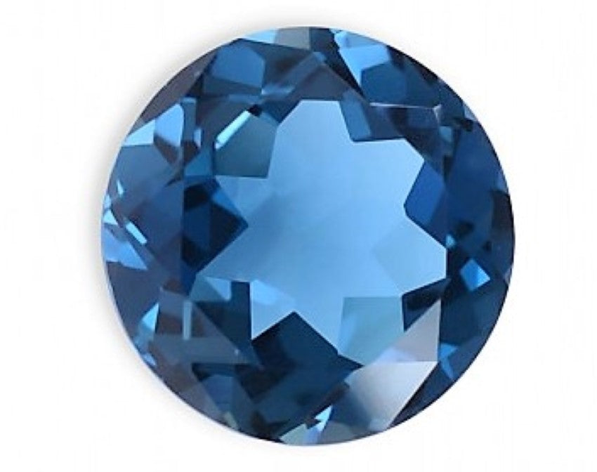 London Blue Topaz Round Cut Natural Calibrated Brazilian