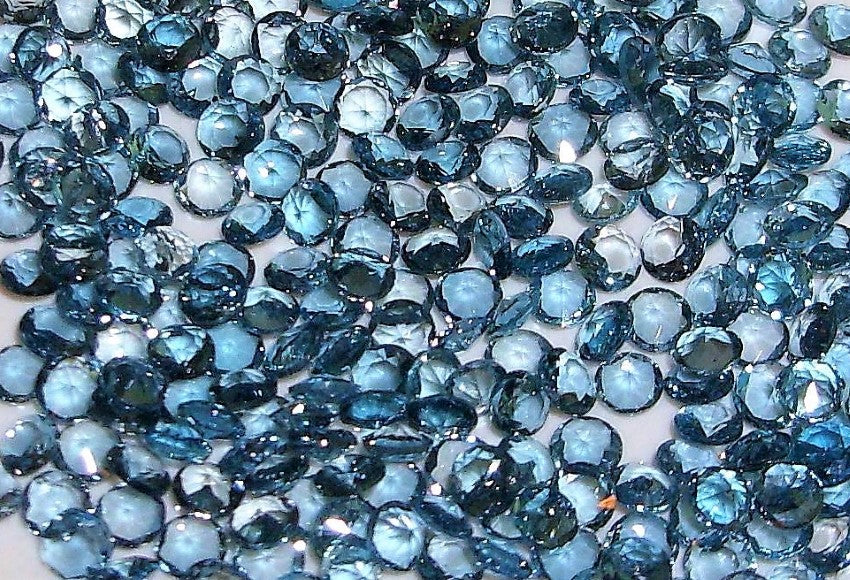 London Blue Topaz Round Cut Natural Calibrated Brazilian