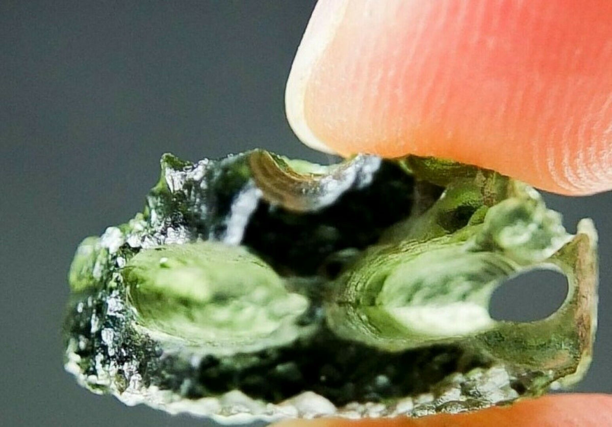 Moldavite Tektite Fragment Meteorite Green Impact Rock 1/2g Genuine Czech Republic