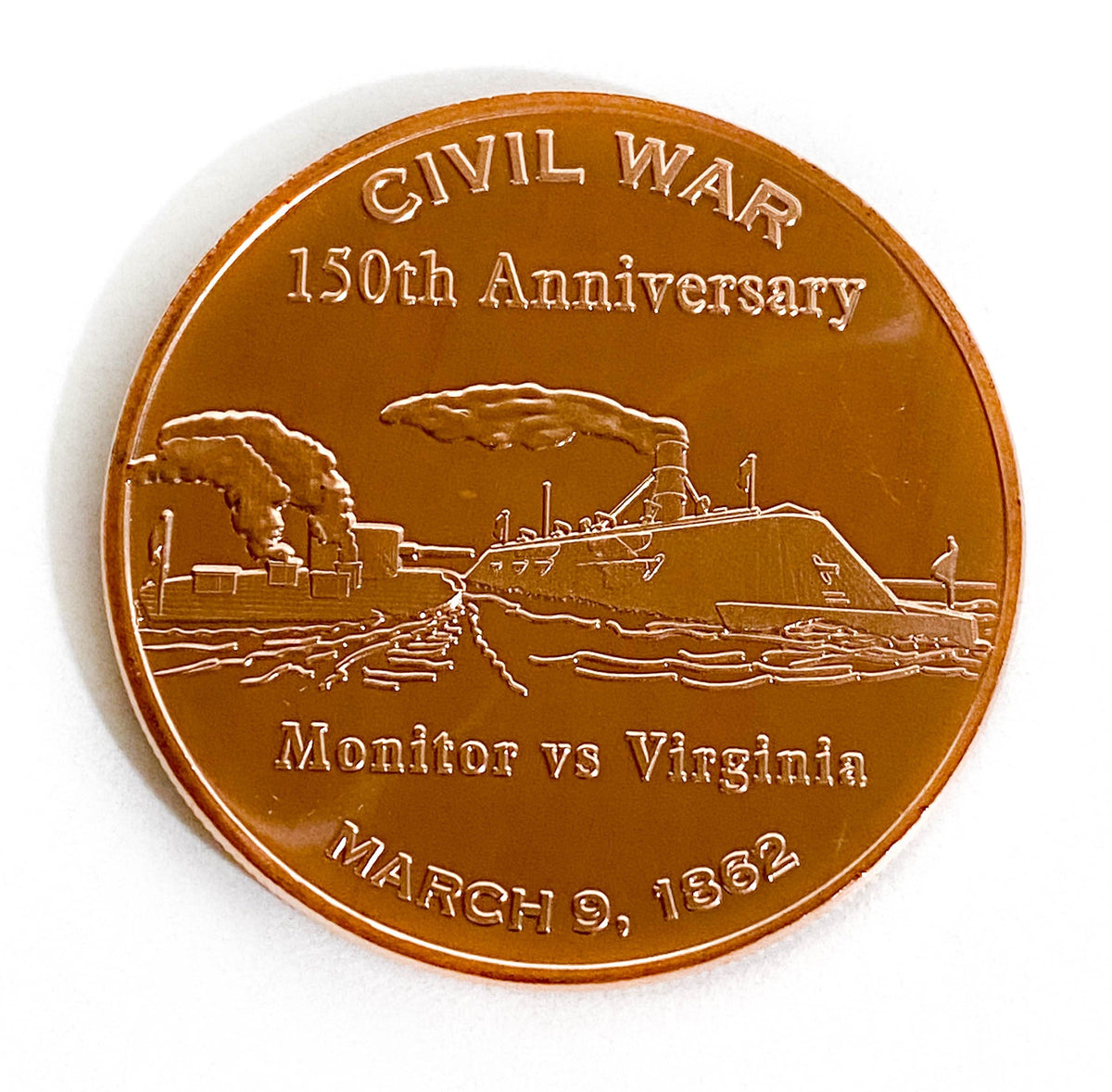1 oz Copper Round - Monitor vs Virginia