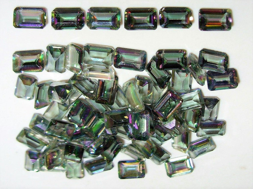 Mystic Topaz Emerald Cut Rainbow Brazilian 8x6mm 2 Carat