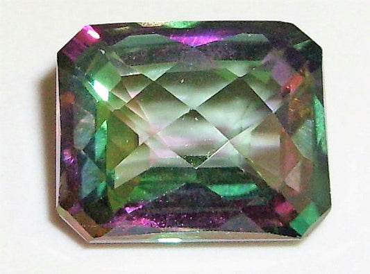 Mystic Topaz Emerald Cut Rainbow Brazilian 6x4mm 1/2 Carat