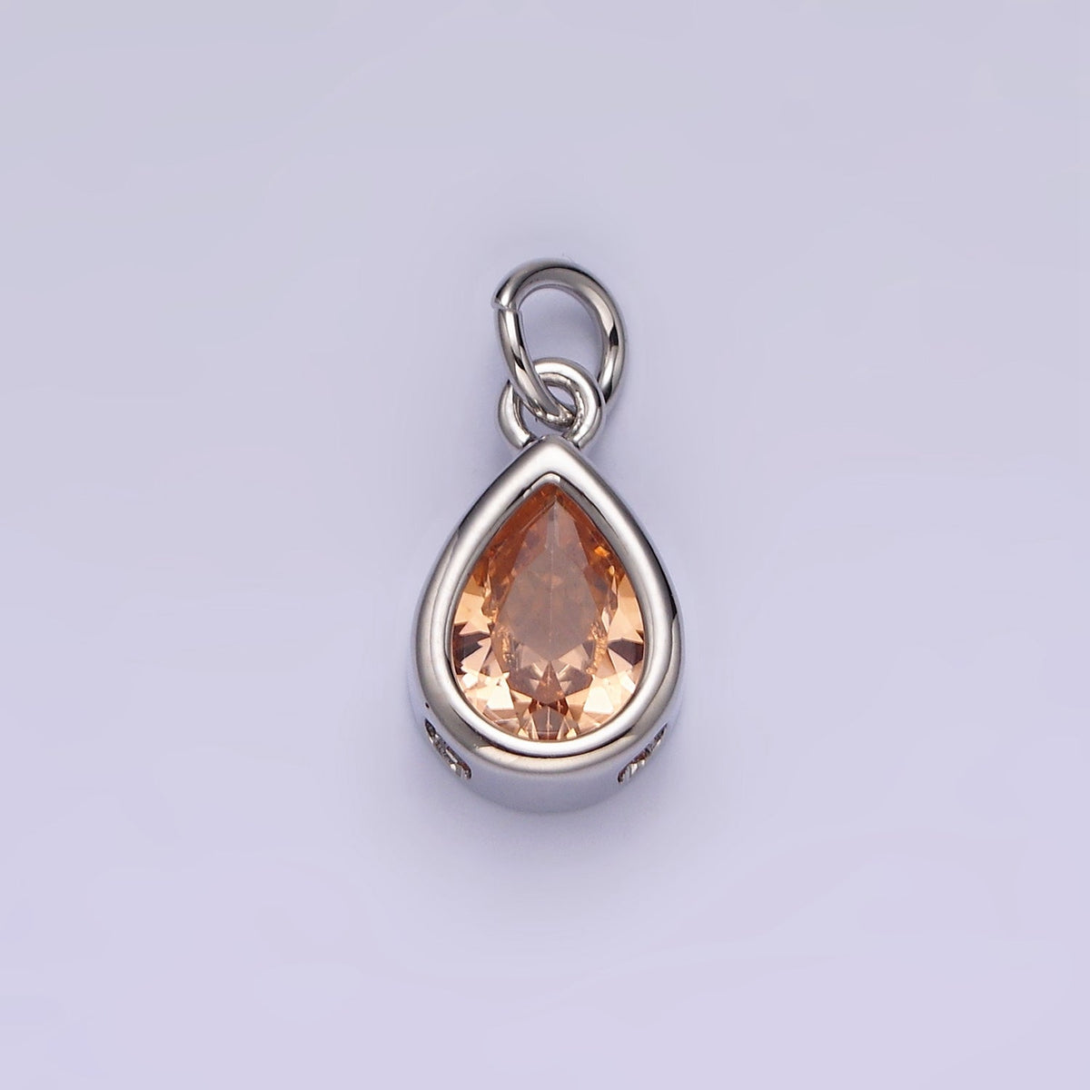 24K Gold Filled 15mm CZ Teardrop Bezel Charm in Gold & Silver | N1625 - N1647