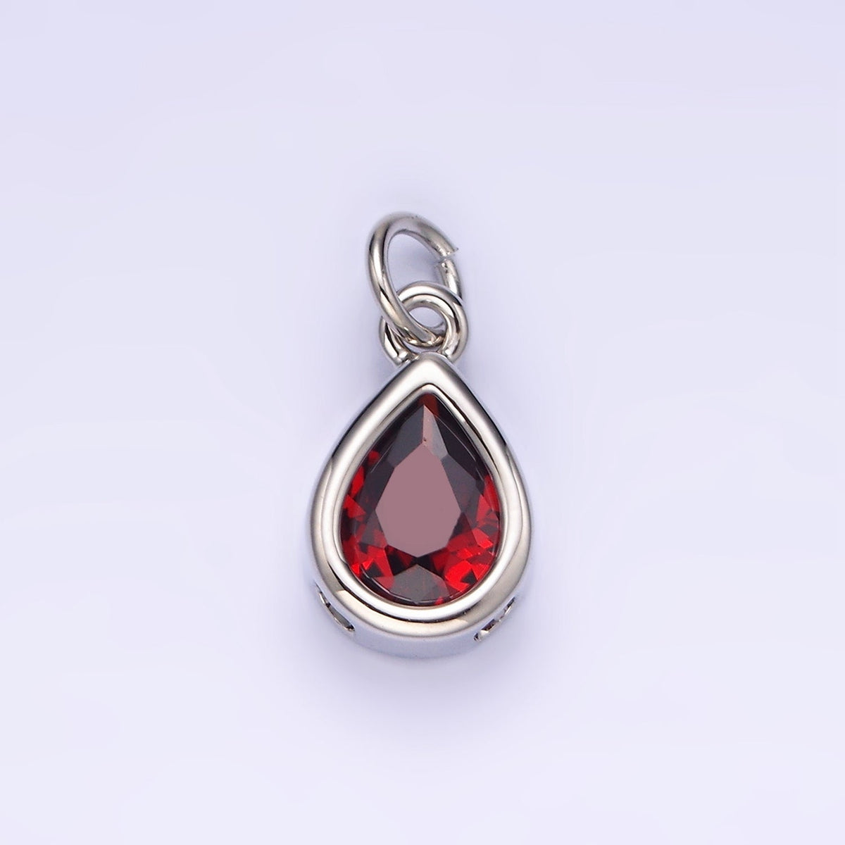 24K Gold Filled 15mm CZ Teardrop Bezel Charm in Gold & Silver | N1625 - N1647