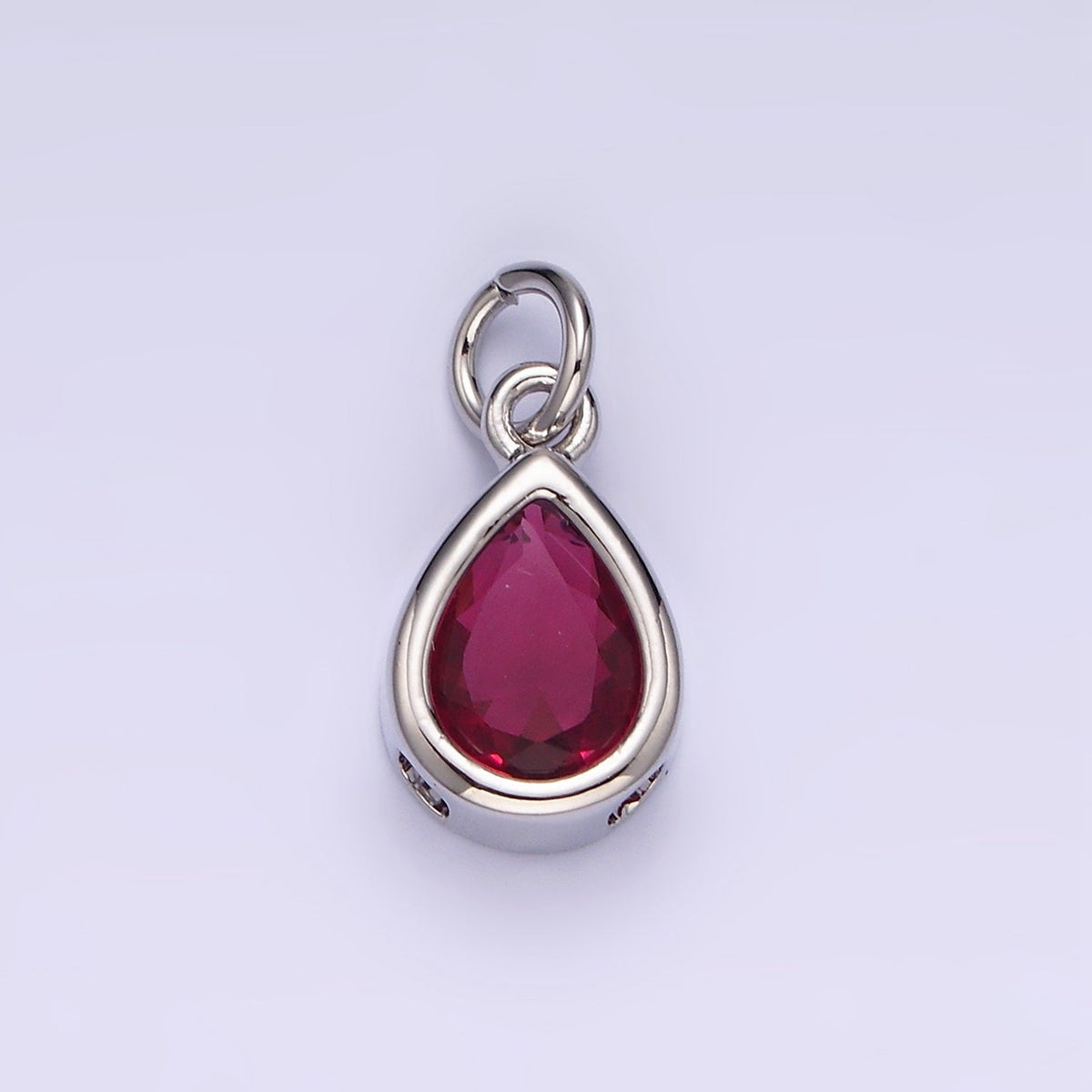 24K Gold Filled 15mm CZ Teardrop Bezel Charm in Gold & Silver | N1625 - N1647